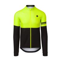 AGU Cyklistický dres s dlouhým rukávem zimní - DUO WINTER - žlutá/černá 2XL