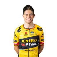 AGU Cyklistický dres s krátkým rukávem - JUMBO-VISMA 2023 WOUT VAN AERT - žlutá/černá 2XL