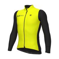 ALÉ Cyklistická zateplená bunda - FONDO 2.0 SOLID - černá/žlutá 3XL