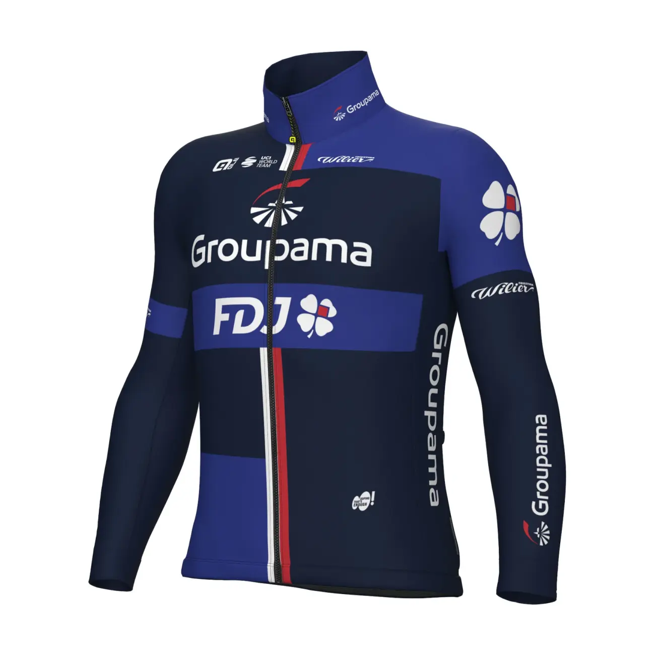 ALÉ Cyklistická zateplená bunda - GROUPAMA FDJ 2024 - modrá 2XL