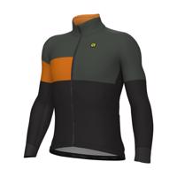 ALÉ Cyklistická zateplená bunda - PR-E GEOMETRIC - černá/šedá/oranžová 2XL