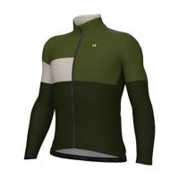 ALÉ Cyklistická zateplená bunda - PR-E GEOMETRIC - zelená 2XL