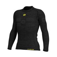 ALÉ Cyklistické triko s dlouhým rukávem - SEAMLESS WOOL - šedá L-XL