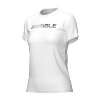 ALÉ Cyklistické triko s krátkým rukávem - T-SHIRT - bílá S