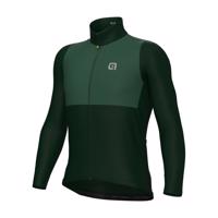 ALÉ Cyklistický dres s dlouhým rukávem zimní - OFF ROAD - GRAVEL DUAL - zelená 2XL