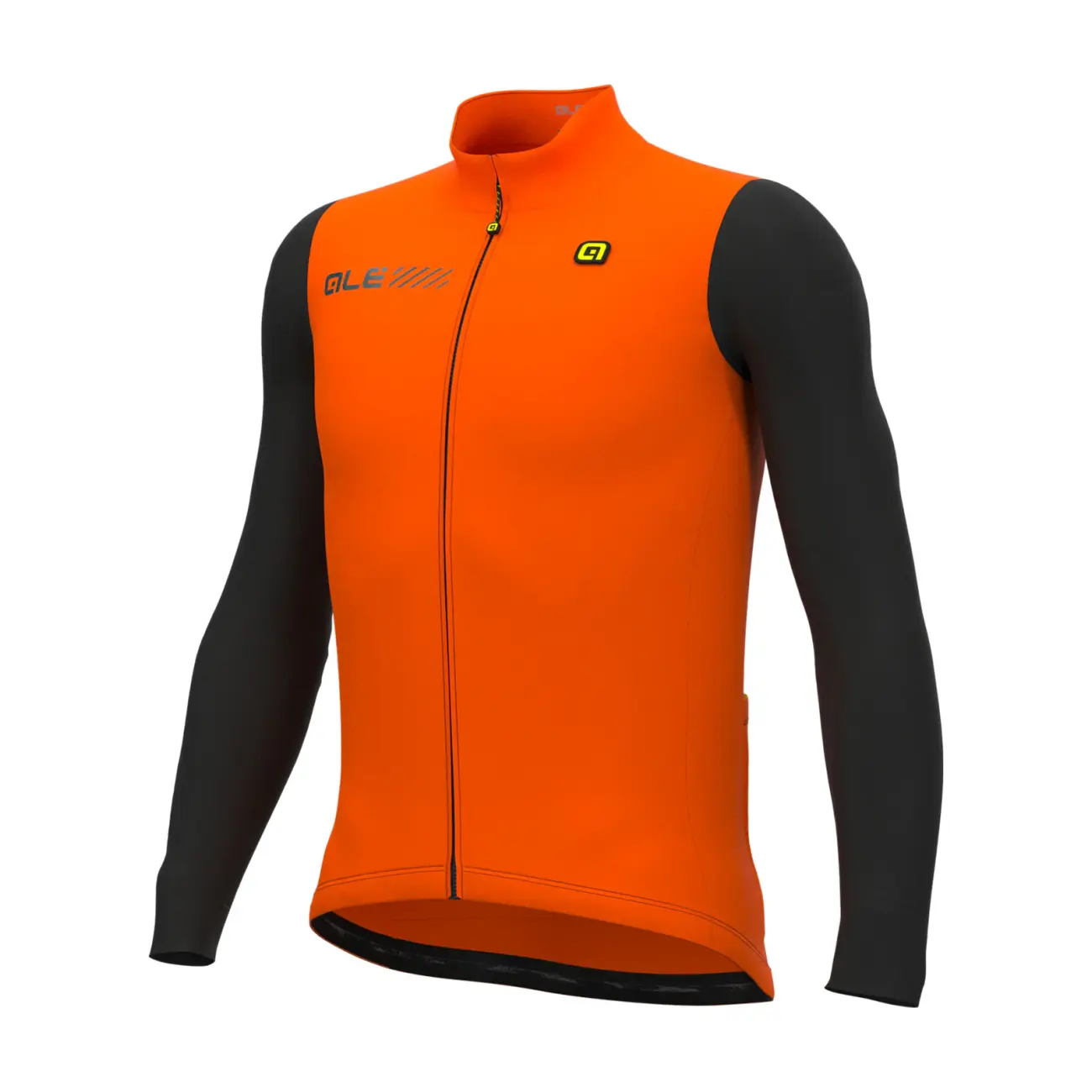 ALÉ Cyklistický dres s dlouhým rukávem zimní - SOLID FONDO 2.0 - oranžová 2XL