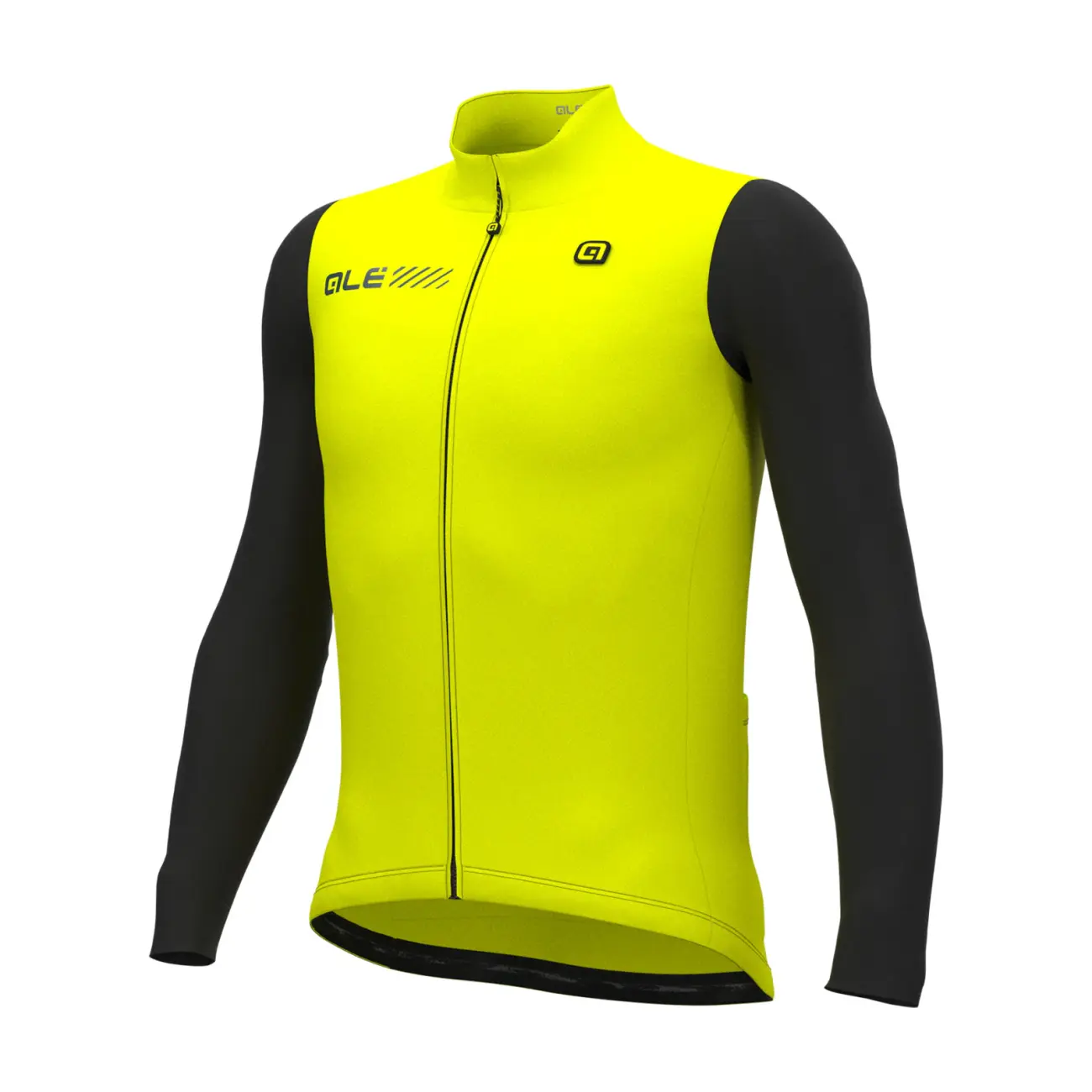 ALÉ Cyklistický dres s dlouhým rukávem zimní - SOLID FONDO 2.0 - žlutá 2XL