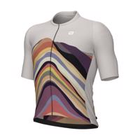 ALÉ Cyklistický dres s krátkým rukávem - PR-E RAINBOW - béžová 2XL