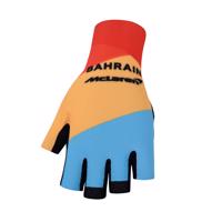 BONAVELO Cyklistické rukavice krátkoprsté - BAHRAIN MCLAREN - žlutá/červená 2XL