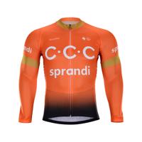 BONAVELO Cyklistický dres s dlouhým rukávem zimní - CCC 2020 WINTER - černá/oranžová XS