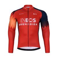 BONAVELO Cyklistický dres s dlouhým rukávem zimní - INEOS 2024 WINTER - červená/modrá S