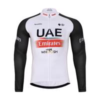 BONAVELO Cyklistický dres s dlouhým rukávem zimní - UAE 2024 WINTER - bílá/černá/červená