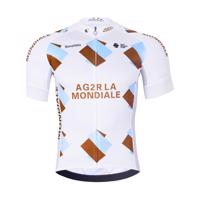 BONAVELO Cyklistický dres s krátkým rukávem - AG2R LA MONDIALE - bílá/modrá 3XL