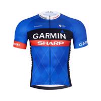 BONAVELO Cyklistický dres s krátkým rukávem - GARMIN SHARP - modrá/černá 2XL