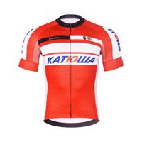 BONAVELO Cyklistický dres s krátkým rukávem - KATUSHA - červená/bílá 4XL