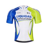 BONAVELO Cyklistický dres s krátkým rukávem - LIQUIGAS CANNONDALE - modrá/zelená/bílá 4XL