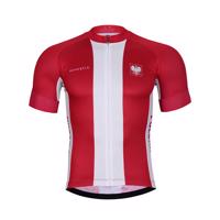 BONAVELO Cyklistický dres s krátkým rukávem - POLAND II. - bílá/červená 3XL