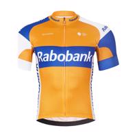 BONAVELO Cyklistický dres s krátkým rukávem - RABOBANK - oranžová/modrá 2XL