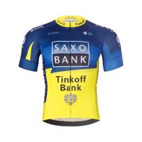 BONAVELO Cyklistický dres s krátkým rukávem - SAXO BANK TINKOFF - modrá/žlutá 2XL