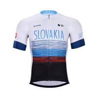 BONAVELO Cyklistický dres s krátkým rukávem - SLOVAKIA - bílá/červená/modrá/černá