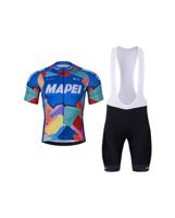 BONAVELO Cyklistický krátký dres a krátké kalhoty - MAPEI - modrá/černá