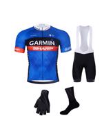 BONAVELO Cyklistický mega set - GARMIN SHARP - bílá/modrá/černá