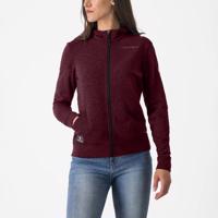 CASTELLI Cyklistická mikina - MILANO 2 FULL ZIP W FLEECE - bordó L