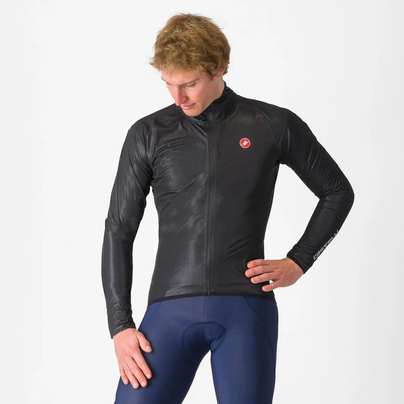 CASTELLI Cyklistická větruodolná bunda - SQUALL SHELL - černá 2XL