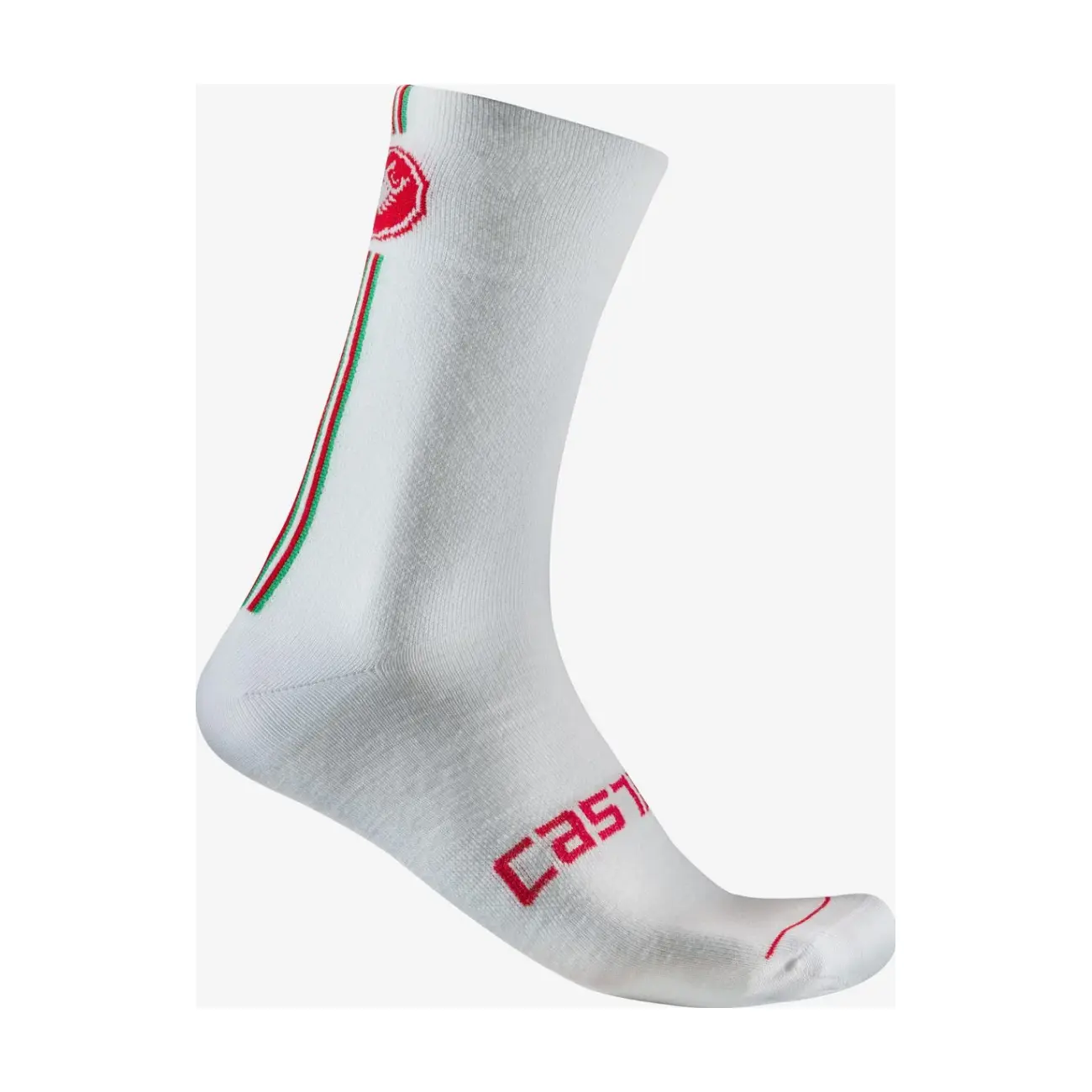 CASTELLI Cyklistické ponožky klasické - RACING STRIPE 18 - bílá S-M