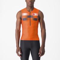 CASTELLI Cyklistický dres bez rukávů - FREE TRI 2 - oranžová/modrá 2XL