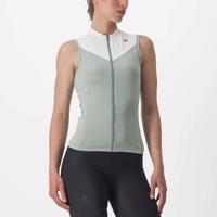 CASTELLI Cyklistický dres bez rukávů - SOLARIS LADY - ivory/zelená M