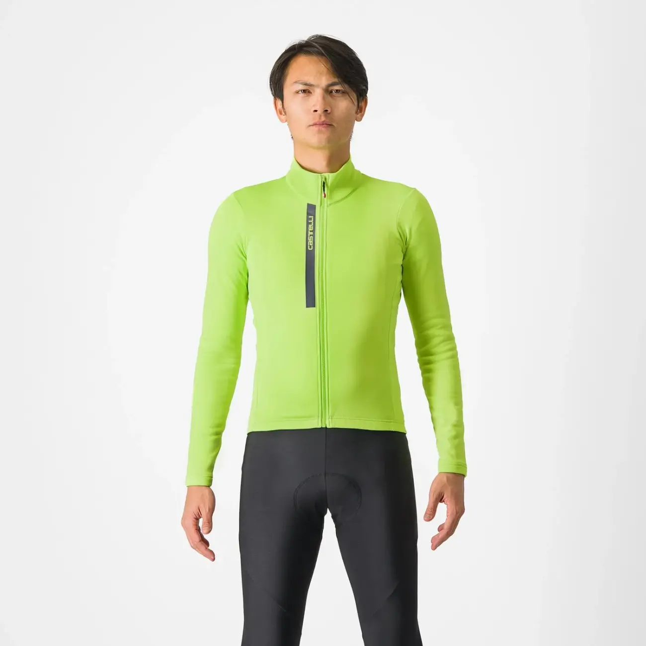 CASTELLI Cyklistický dres s dlouhým rukávem zimní - ENTRATA THERMAL - světle zelená 2XL