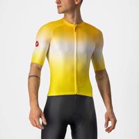 CASTELLI Cyklistický dres s krátkým rukávem - AERO RACE 6.0 - bílá/žlutá 2XL