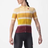 CASTELLI Cyklistický dres s krátkým rukávem - DOLCE LADY - bordó/žlutá L