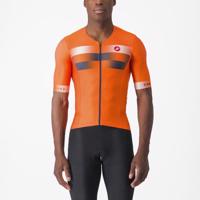 CASTELLI Cyklistický dres s krátkým rukávem - FREE SPEED 2 RACE - oranžová/modrá S