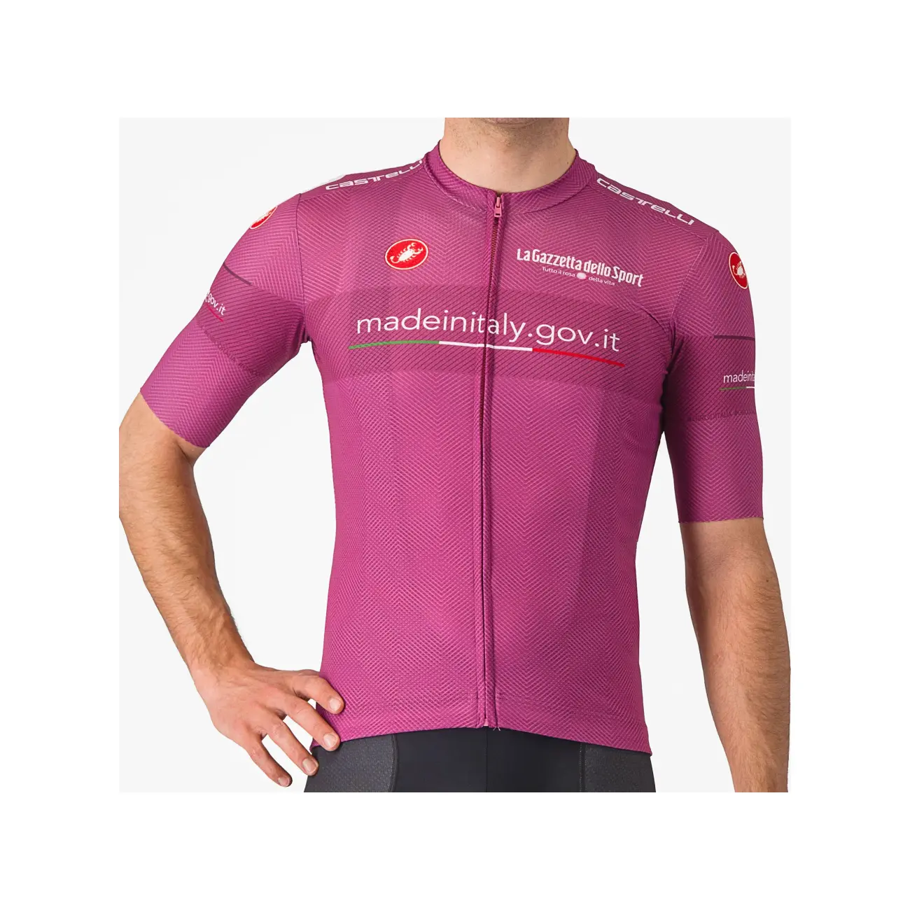 CASTELLI Cyklistický dres s krátkým rukávem - GIRO107 CLASSIFICATION - cyklámenová 2XL