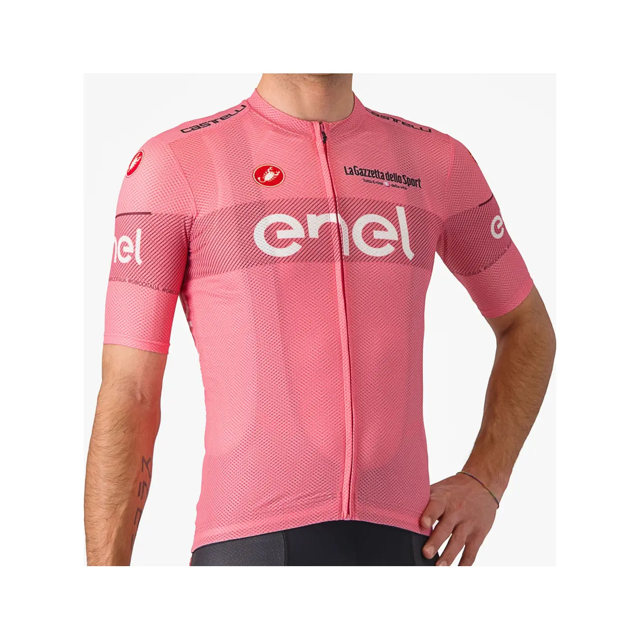 CASTELLI Cyklistický dres s krátkým rukávem - #GIRO107 CLASSIFICATION - růžová L