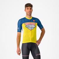 CASTELLI Cyklistický dres s krátkým rukávem - #GIRO107 OROPA - žlutá/modrá 2XL