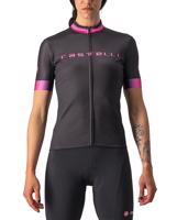 CASTELLI Cyklistický dres s krátkým rukávem - GRADIENT LADY - antracitová/černá/růžová L