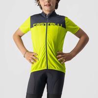 CASTELLI Cyklistický dres s krátkým rukávem - NEO PROLOGO KIDS - žlutá/modrá 6Y