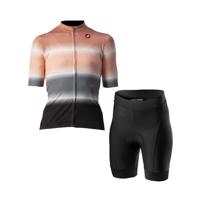 CASTELLI Cyklistický krátký dres a krátké kalhoty - DOLCE LADY - šedá/růžová/černá