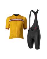 CASTELLI Cyklistický krátký dres a krátké kalhoty - GRIMPEUR - oranžová/černá