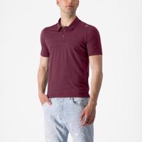 CASTELLI polokošile - MERINO POLO - bordó XS