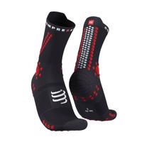 COMPRESSPORT Cyklistické ponožky klasické - PRO RACING 4.0 TRAIL - černá/červená