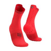 COMPRESSPORT Cyklistické ponožky klasické - PRO RACING SOCKS V4.0 TRAIL - červená/černá 39-41