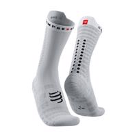 COMPRESSPORT Cyklistické ponožky klasické - PRO RACING SOCKS V4.0 ULTRALIGHT BIKE - bílá/černá