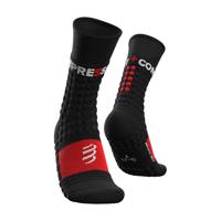 COMPRESSPORT Cyklistické ponožky klasické - PRO RACING WINTER RUN - černá/červená 35-38