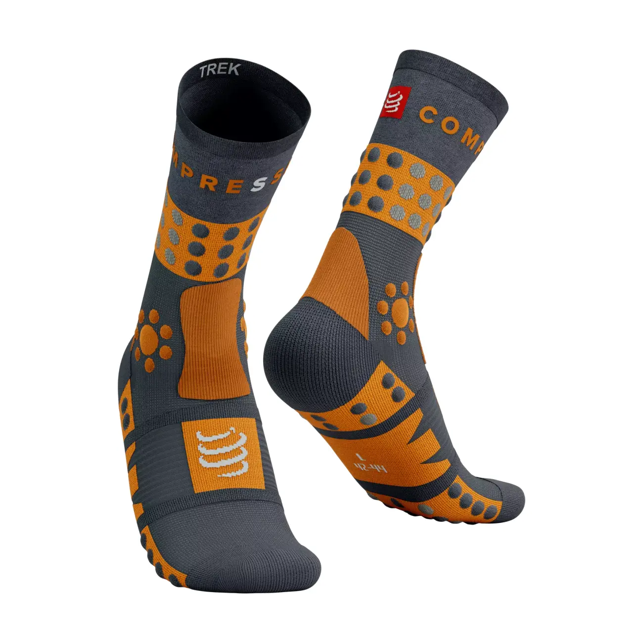 COMPRESSPORT Cyklistické ponožky klasické - TREKKING - hnědá/šedá 39-41