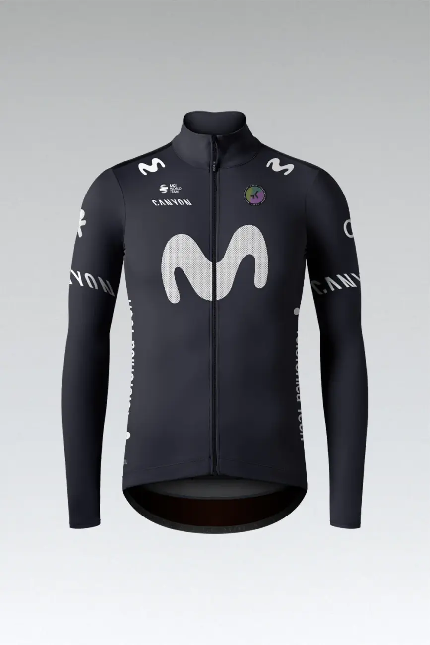 GOBIK Cyklistická zateplená bunda - ENVY 2.0 MOVISTAR TEAM 2025 - modrá/bílá 2XL