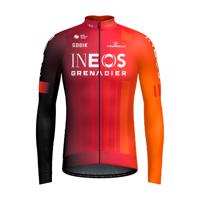 GOBIK Cyklistický dres s dlouhým rukávem zimní - HYDER INEOS GRENADIERS 2025 - oranžová/červená 2XL